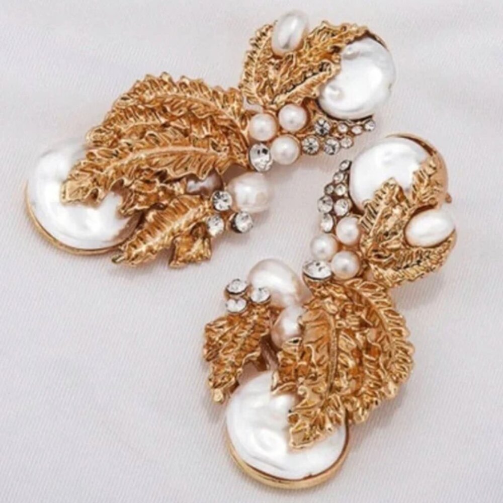 Zara Pearl Drop Gold Earrings